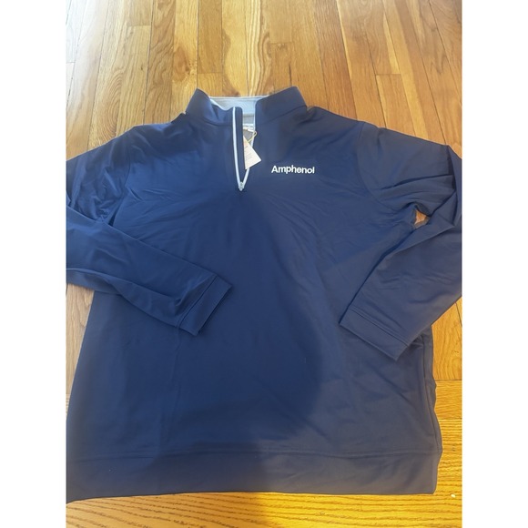 Peter Millar Crown Sport Navy Pullover LS Zip Amphenol Embroidered XL NWT Men's